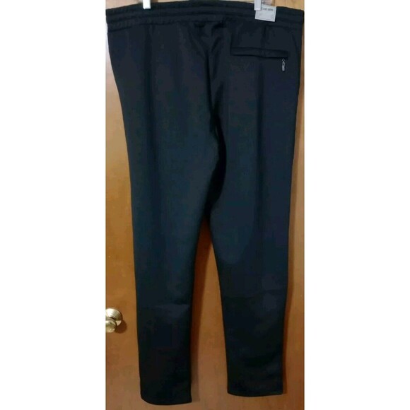 Stacy Adams Black Joggers Sweat Pants Red & Green Striped Pockets Sz 4X New - Picture 5 of 6